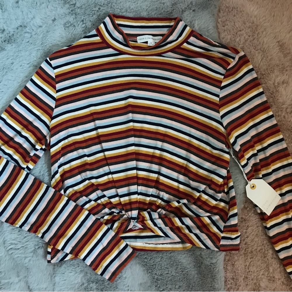 Coco + jaimeson colorful stripes long sleeve top